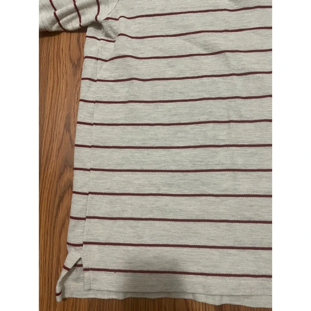 L.L.Bean Polo Mens Tall Large Stripe Made In USA Double L Short Sleeve